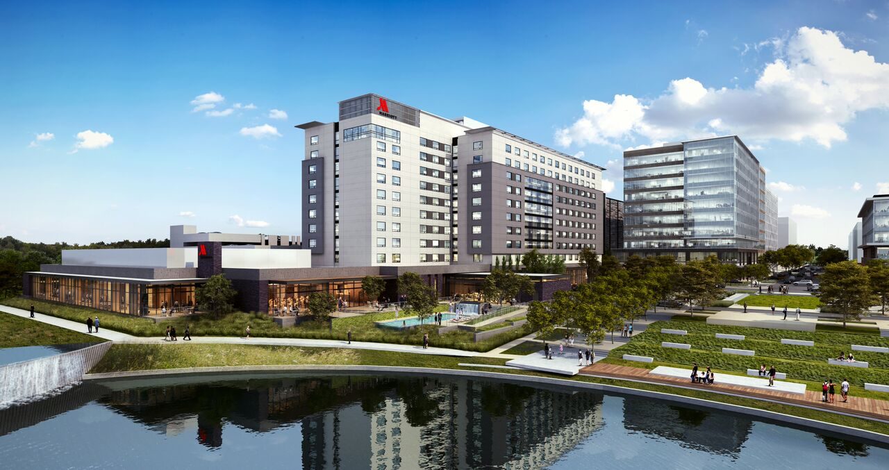 Exxon Mobil Campus in Springwoods Village: 10-Story Marriott Going Up