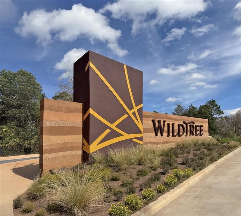 Entry sign to the Wildtree community in Magnolia.