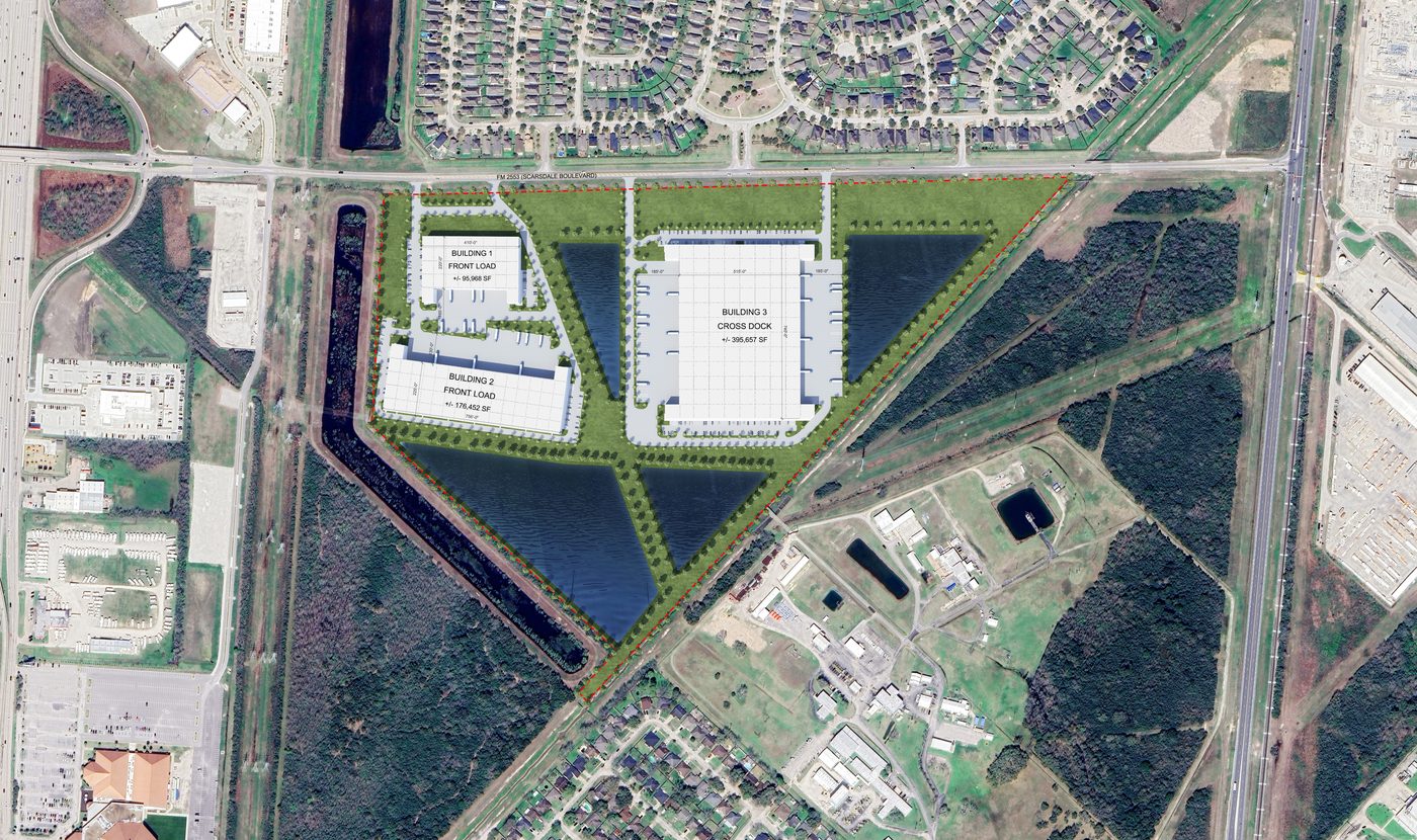 The site plan for SouthPort 45, an industrial development in southeast Houston.