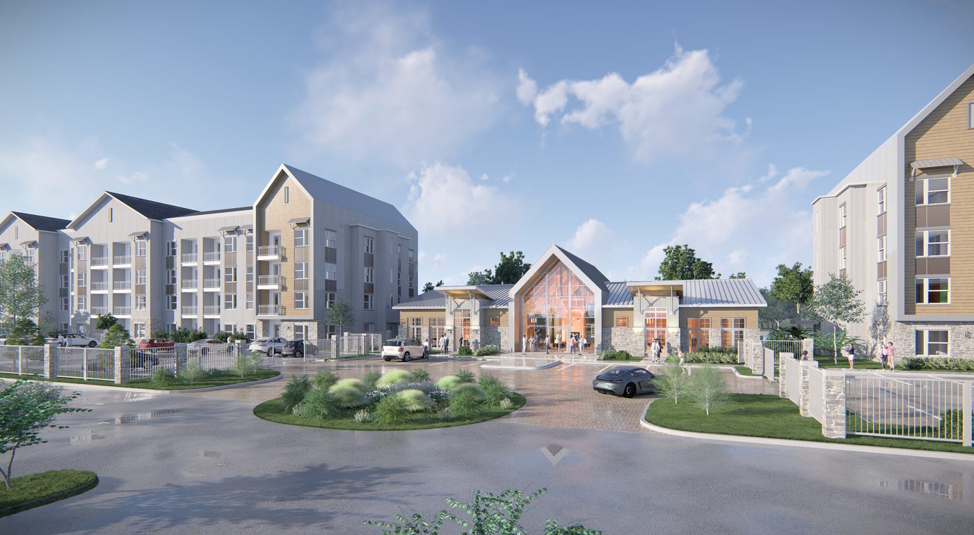 Pelican Builders will develop farmhouse style apartments at Morton and Porter roads.