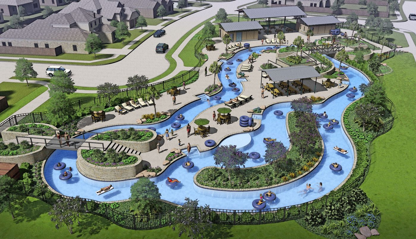 Hines starts a new community near Fort Worth with a water feature.