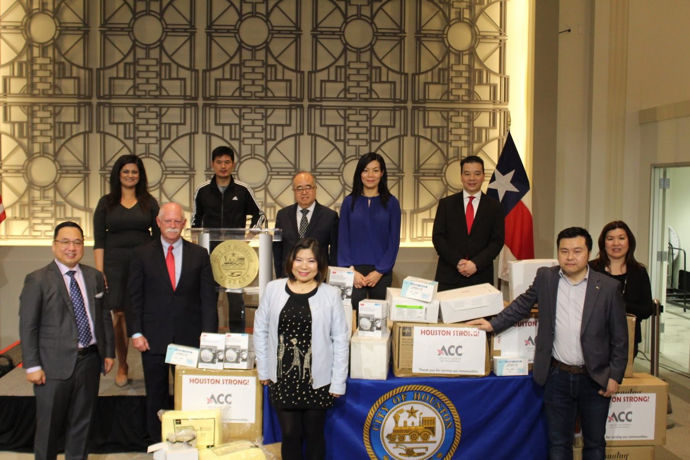 Masks, Medical Supplies to City for COVID-19 Effort: Houston’s Asian-American Chamber of Commerce Donates