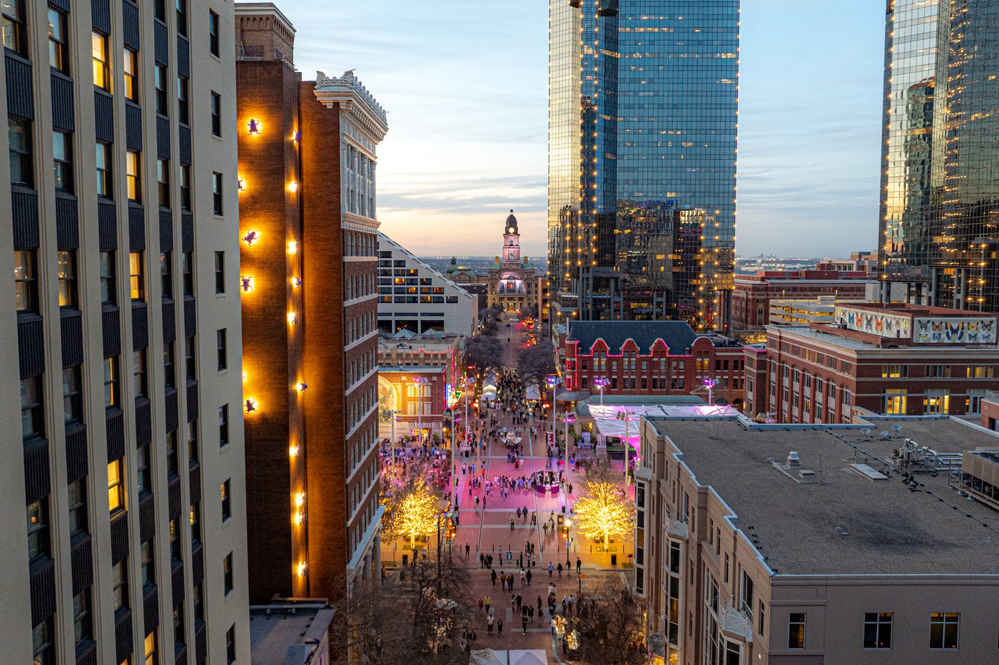 The Sundance Square multi-use district in Fort Worth.