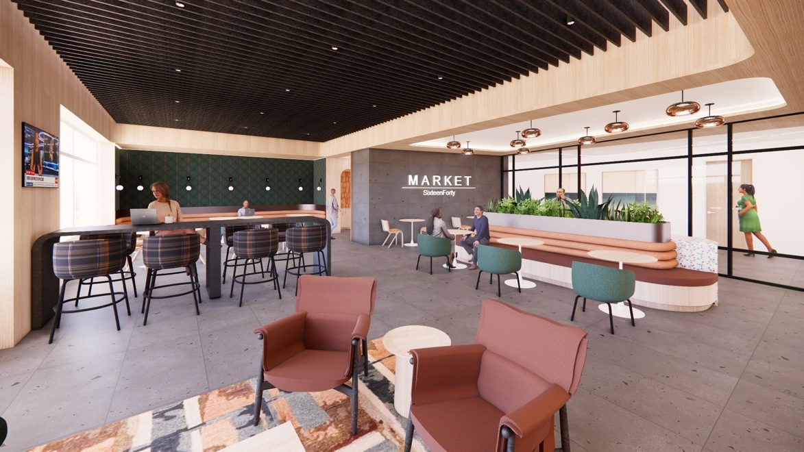 New amenities are in progress at the Sixteen Forty office renovation in Plano.