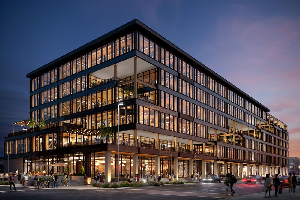 Denver’s RiNo District In progress by Hines and Partners: Timber-Framed Building