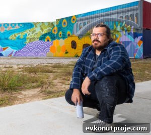 Mural Artist Transforms Midway East River into Shipping-Container Canvas 2 Mural Artist Delivers Creation